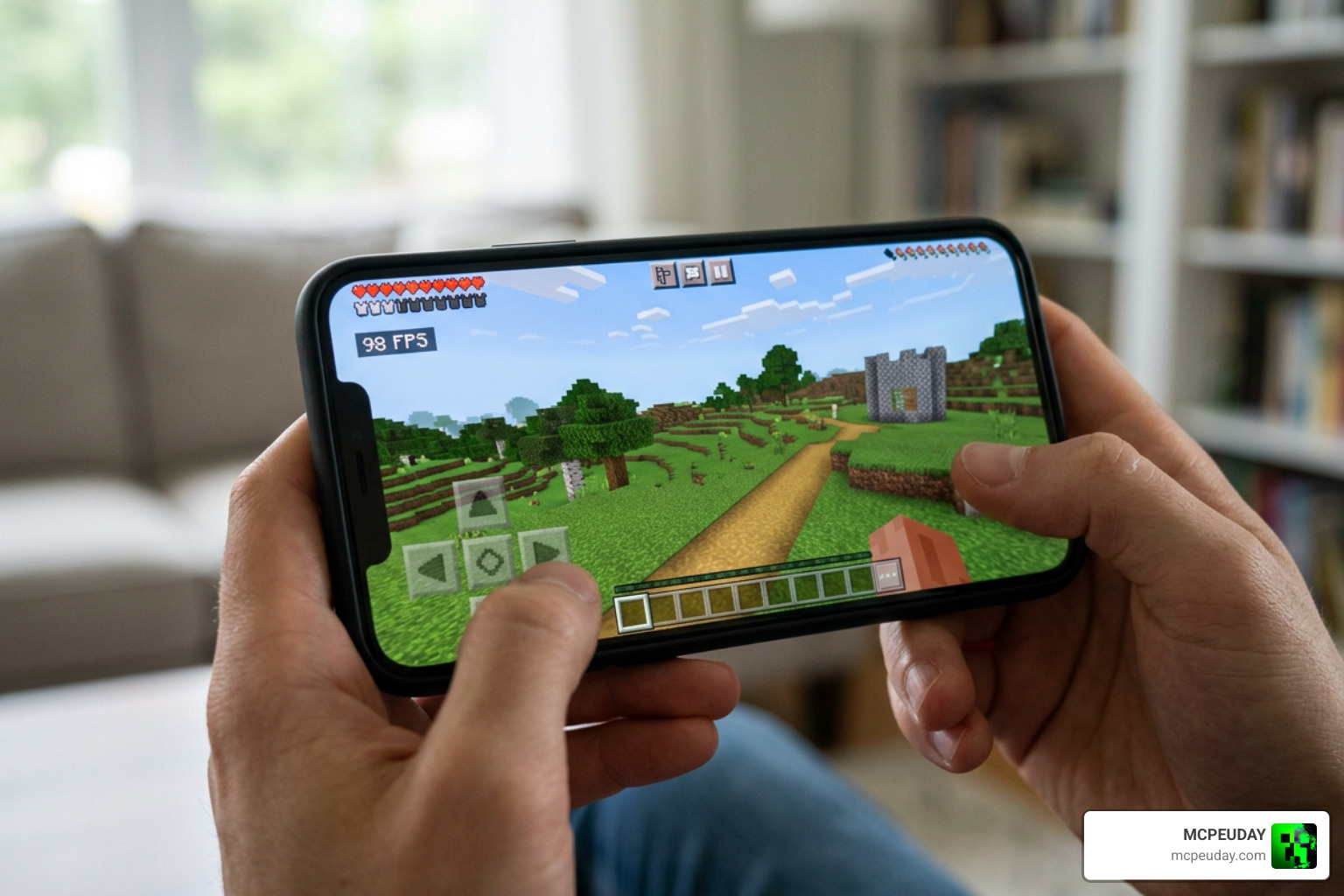 Minecraft Bedrock high FPS counter on screen Minecraft Bedrock high FPS counter on screen