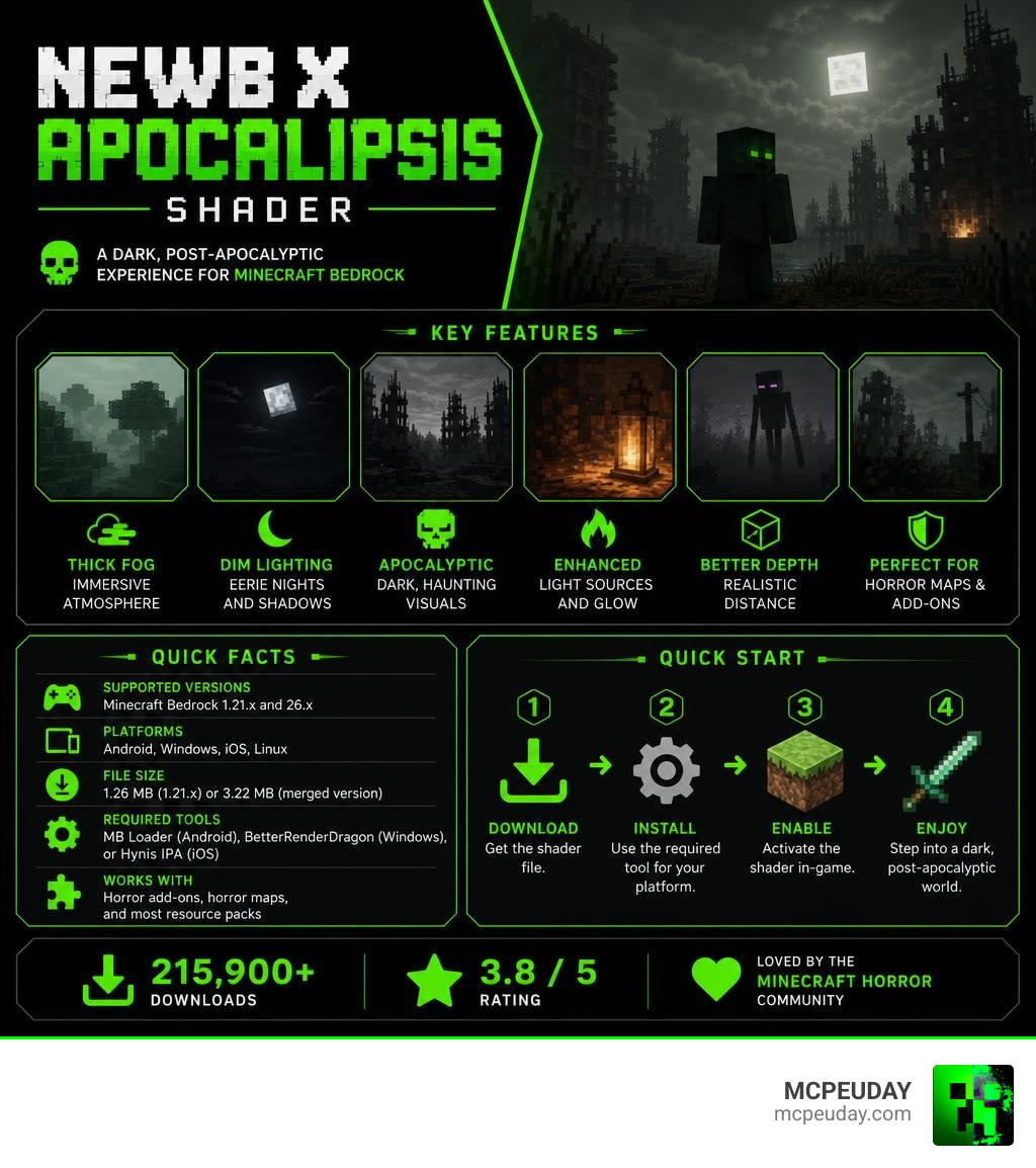 Newb X Apocalipsis Shader features and quick-start facts infographic infographic Newb X Apocalipsis Shader features and quick-start facts infographic infographic