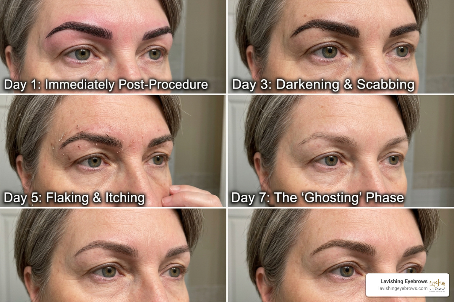 Day-by-day brow healing process timeline Day-by-day brow healing process timeline