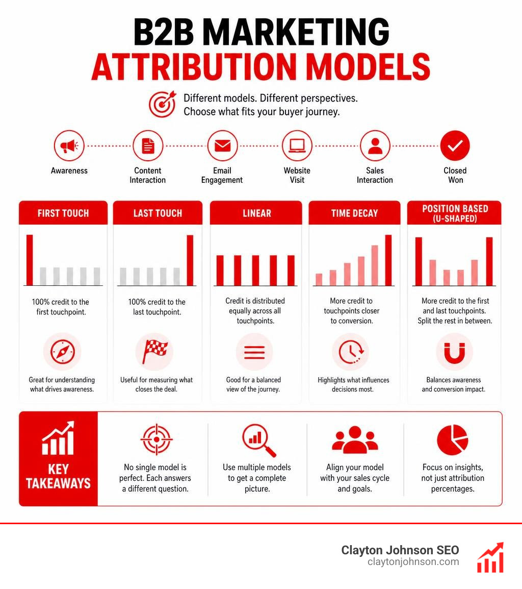 B2B marketing attribution models infographic