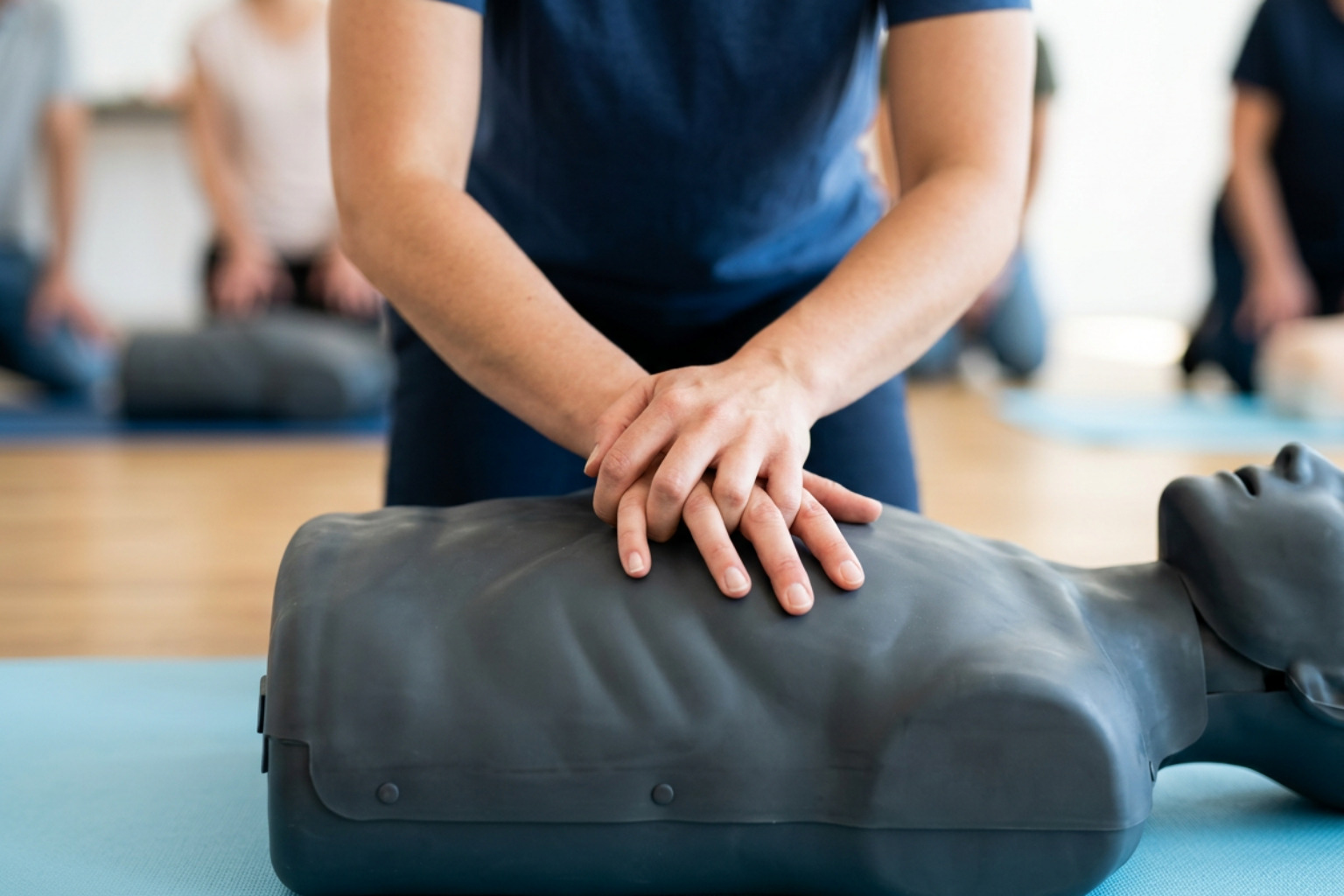 Proper hand placement for high-quality chest compressions