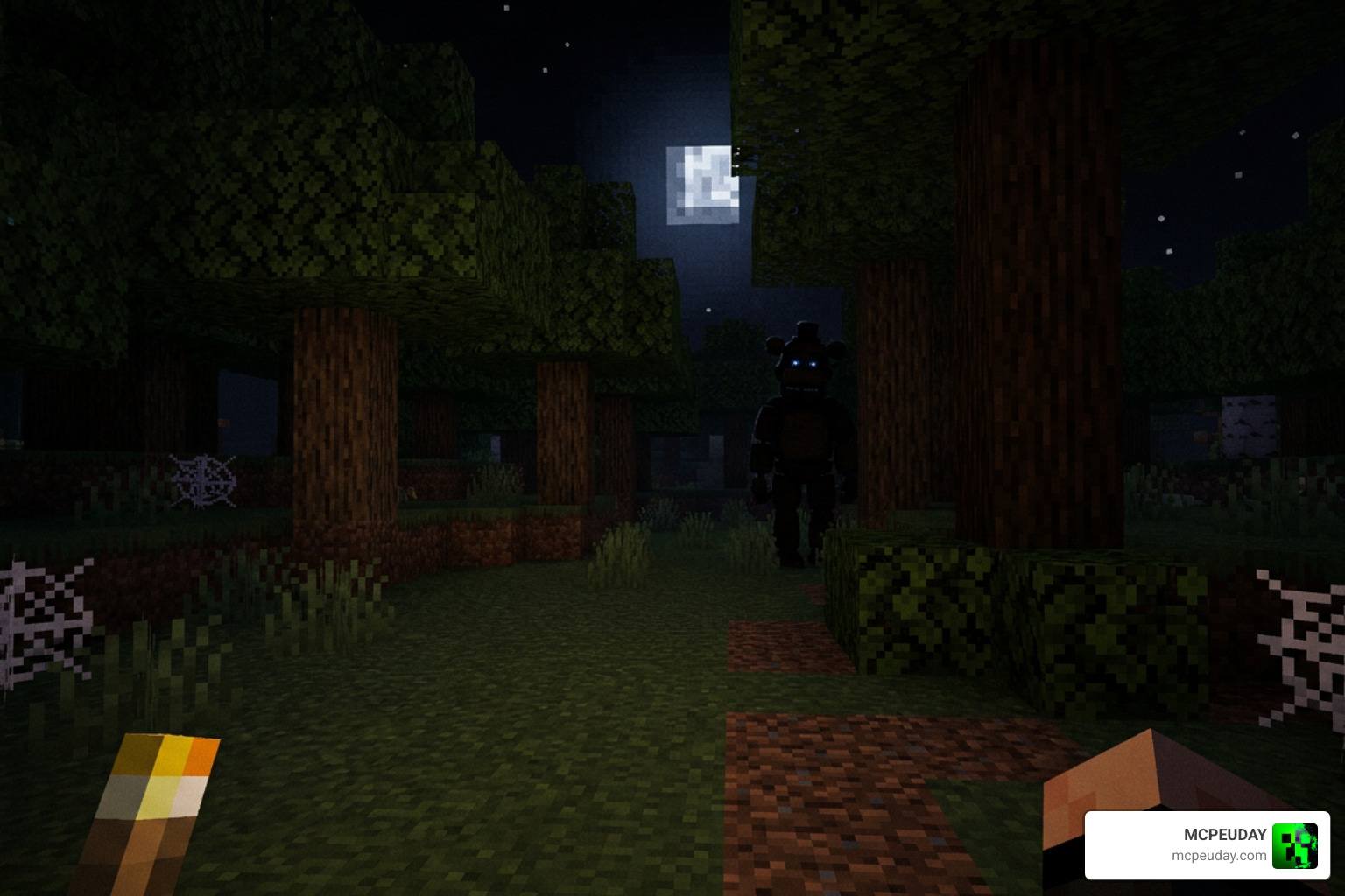 Freddy stalking the player in Minecraft Bedrock Edition Freddy stalking the player in Minecraft Bedrock Edition