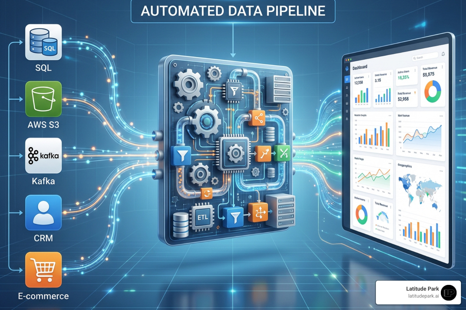 Visual representation of an automated data pipeline architecture