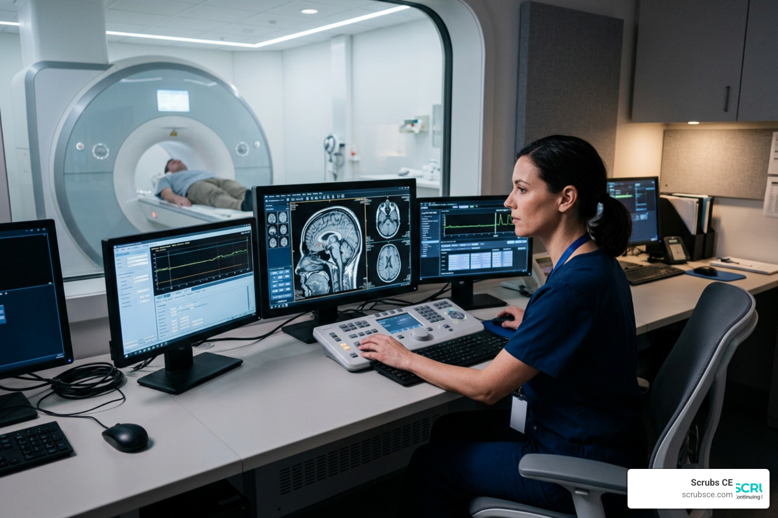 Hands-on clinical training in a high-tech MRI control room Hands-on clinical training in a high-tech MRI control room