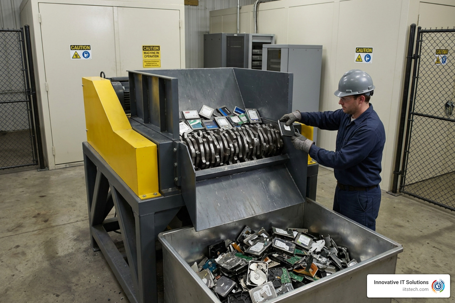 secure hard drive shredding process