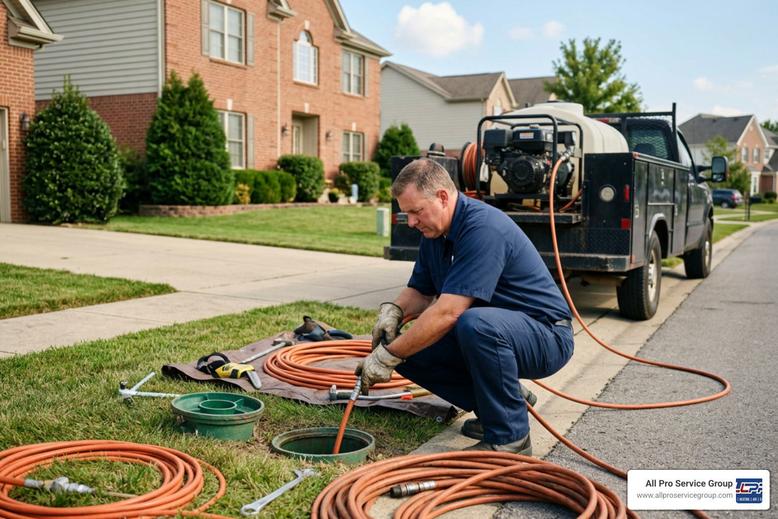 Technician inspecting a sewer line with specialized camera equipment Technician inspecting a sewer line with specialized camera equipment