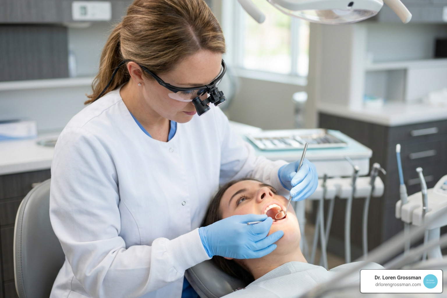 dentist examining a patient's teeth