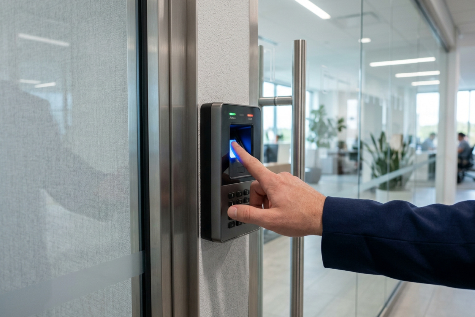 Biometric fingerprint scanner providing secure physical entry