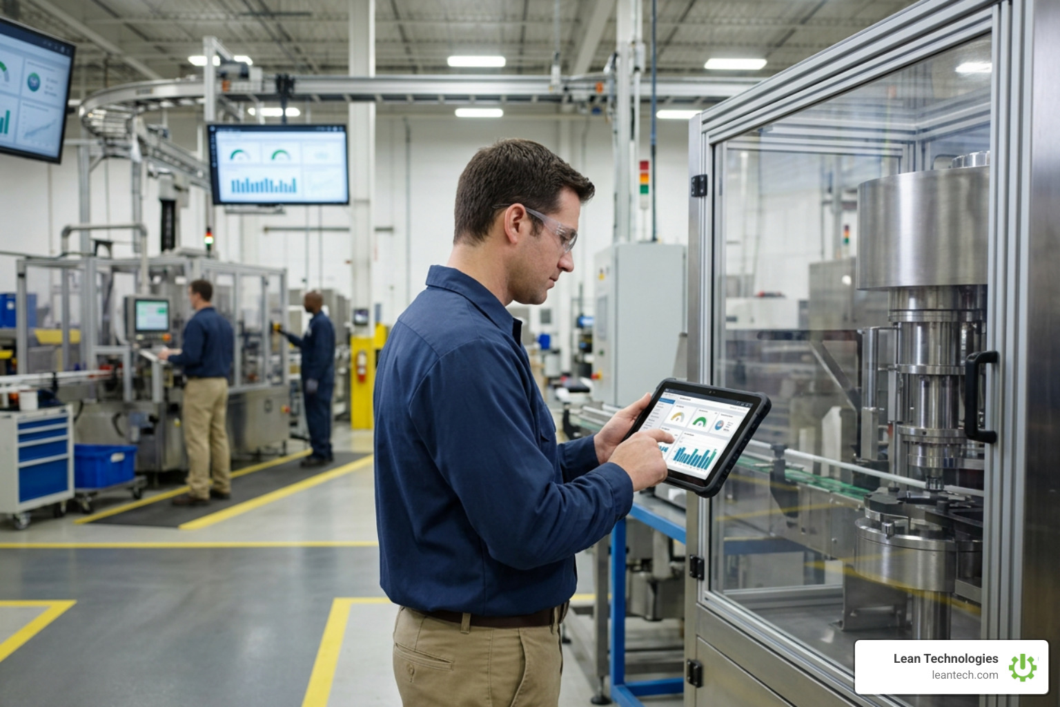 digital lean workflow on a modern shop floor tablet digital lean workflow on a modern shop floor tablet