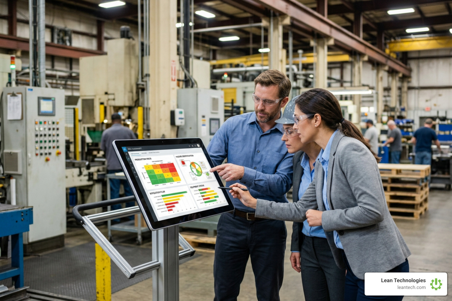 A modern digital dashboard tracking real-time shop floor safety incidents, open hazards, and corrective action status A modern digital dashboard tracking real-time shop floor safety incidents, open hazards, and corrective action status