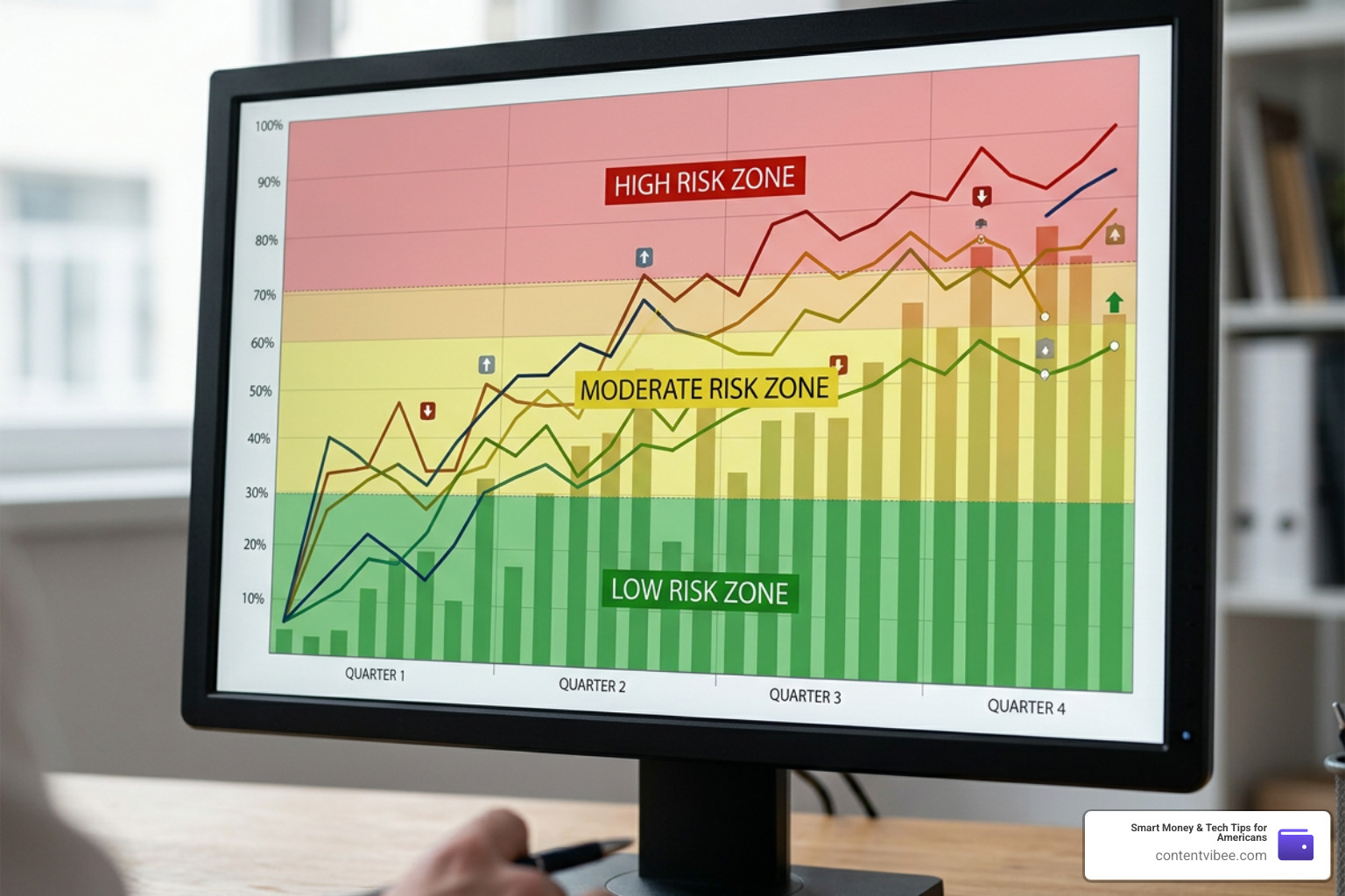 financial risk indicators graph showing safety zones