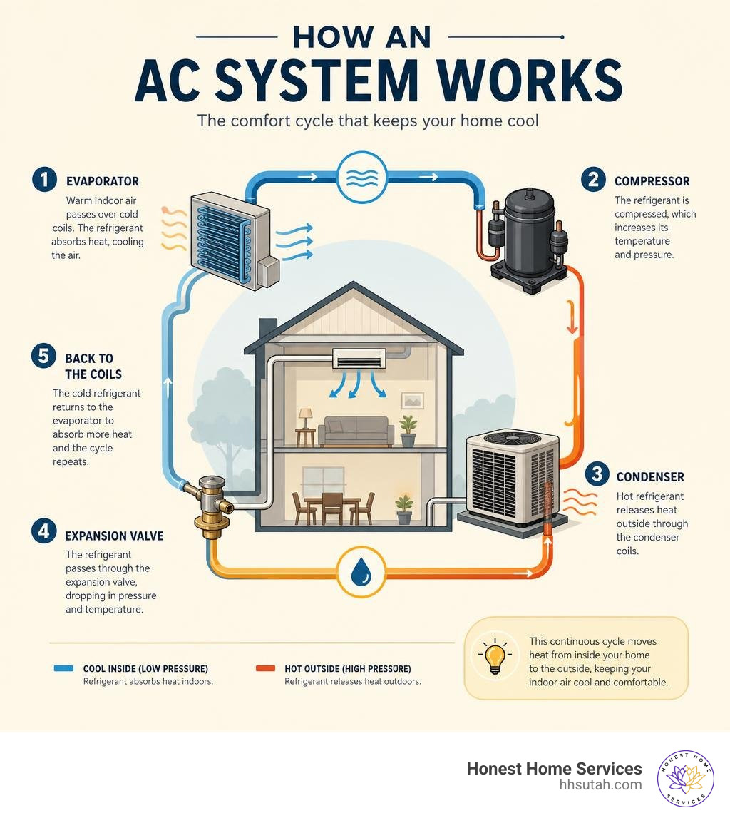 how an AC system works infographic how an AC system works infographic