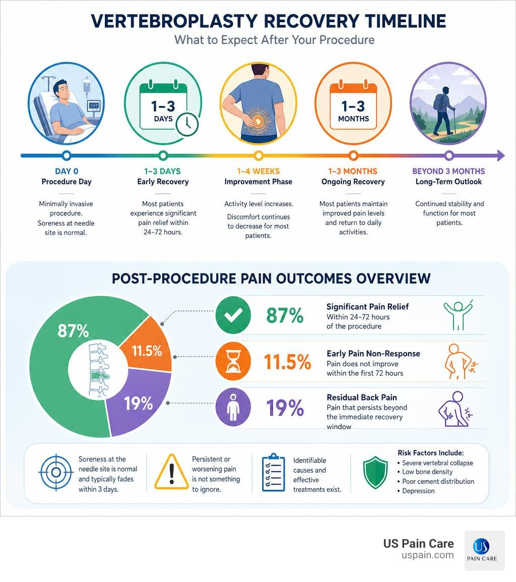 vertebroplasty recovery timeline and post-procedure pain outcomes overview infographic vertebroplasty recovery timeline and post-procedure pain outcomes overview infographic