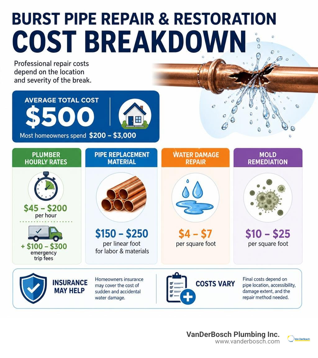 burst pipe repair and restoration cost breakdown infographic infographic burst pipe repair and restoration cost breakdown infographic infographic