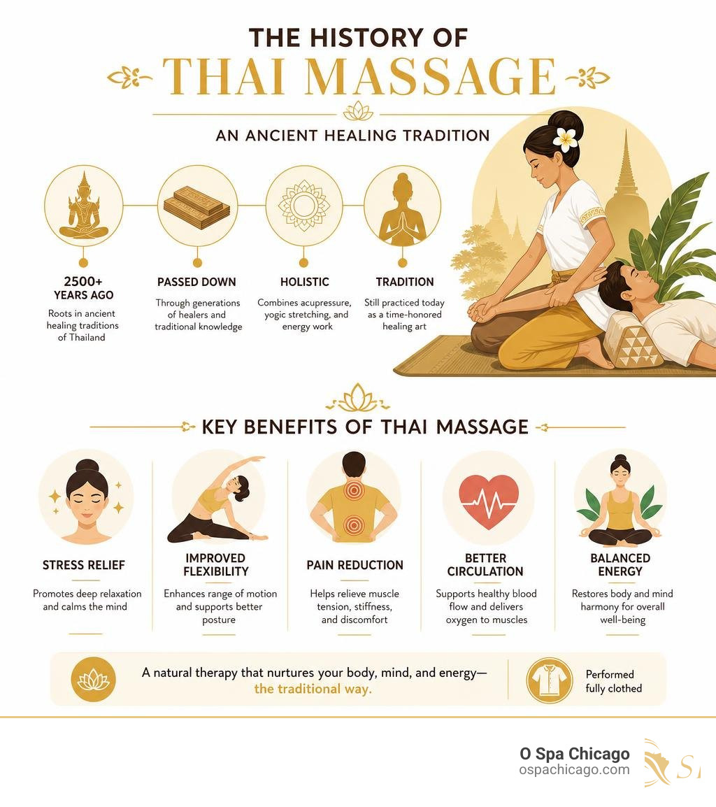 History and key benefits of Thai massage infographic infographic