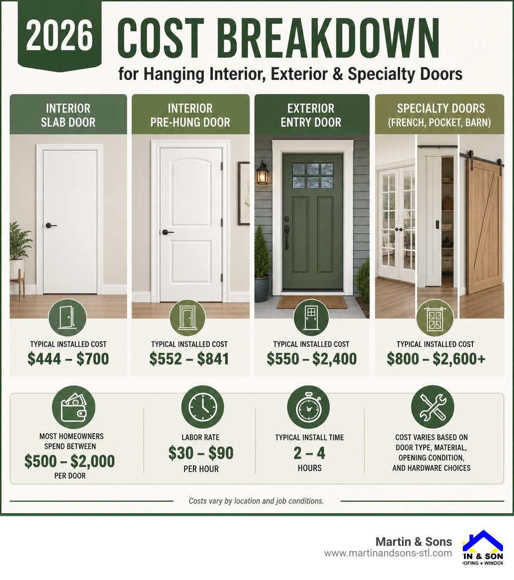 cost breakdown infographic for hanging interior exterior and specialty doors in 2026 infographic cost breakdown infographic for hanging interior exterior and specialty doors in 2026 infographic