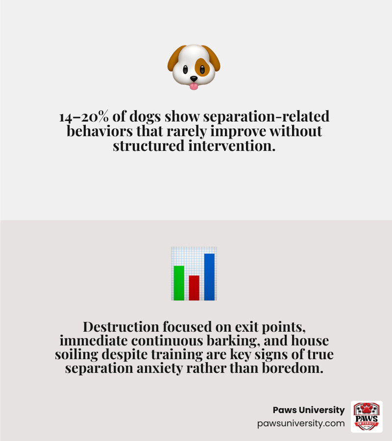 infographic showing boredom vs separation anxiety symptoms and most prone breeds infographic infographic showing boredom vs separation anxiety symptoms and most prone breeds infographic
