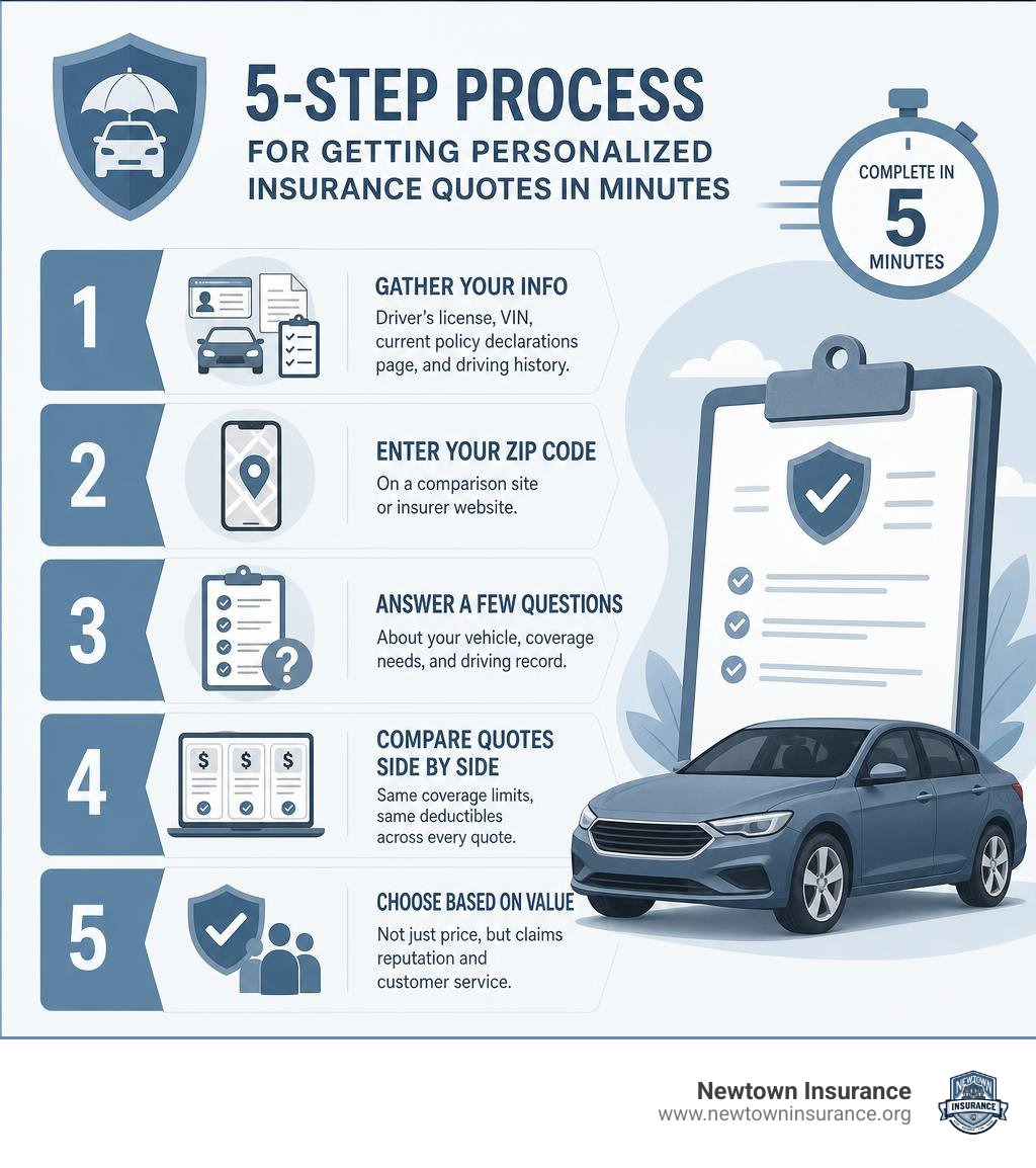 5-step process infographic for getting personalized insurance quotes in minutes infographic 5-step process infographic for getting personalized insurance quotes in minutes infographic