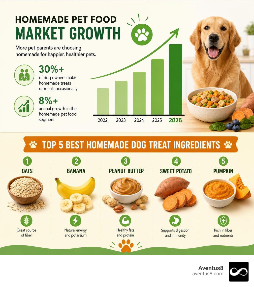 infographic showing growth of homemade pet food market and top 5 best homemade dog treat ingredients infographic infographic showing growth of homemade pet food market and top 5 best homemade dog treat ingredients infographic