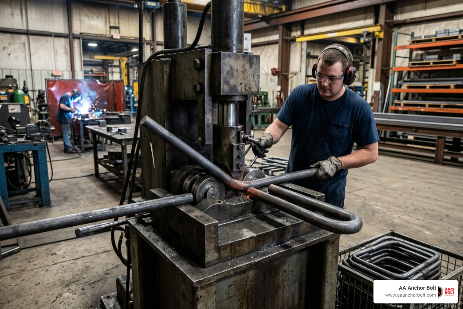 U-bolt bending machine in action