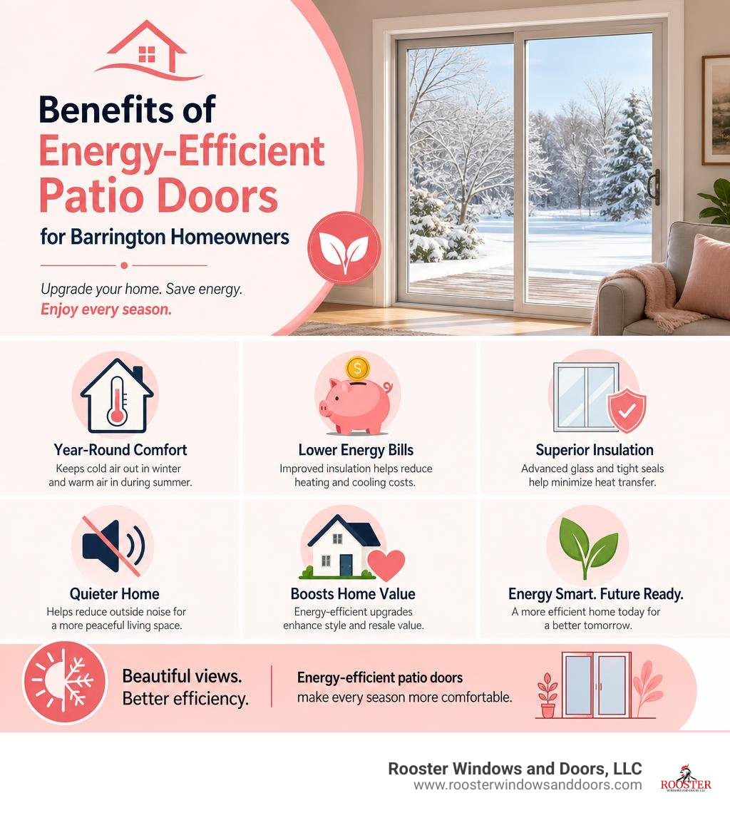 Benefits of energy-efficient patio doors for Barrington homeowners infographic infographic