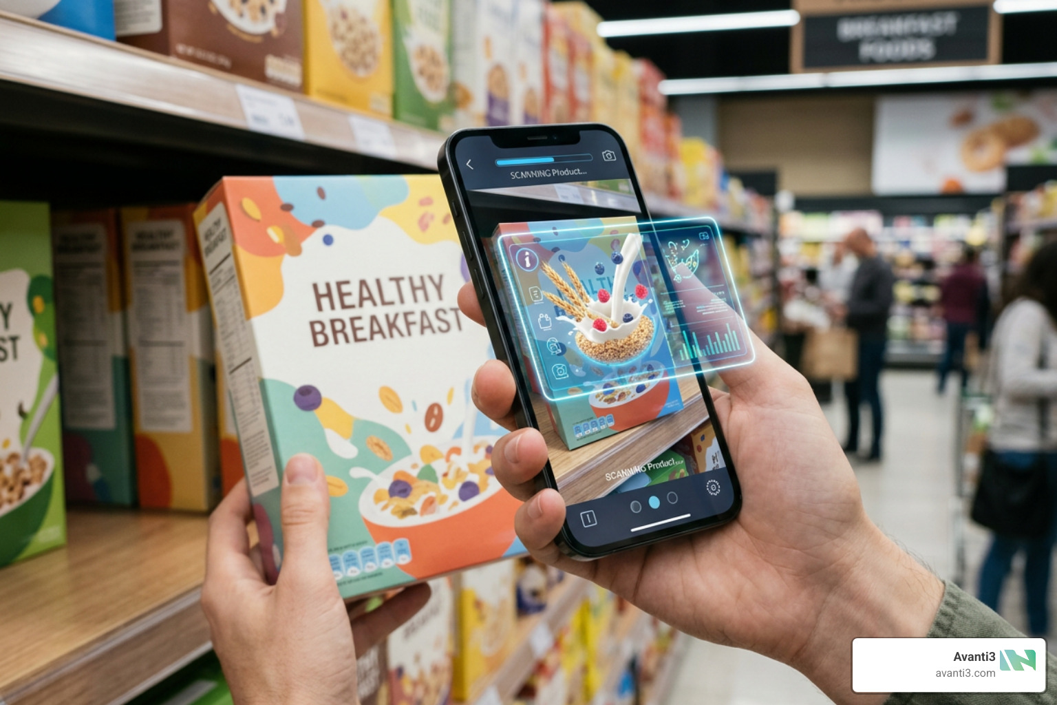 Image tracking AR experience active on a product package