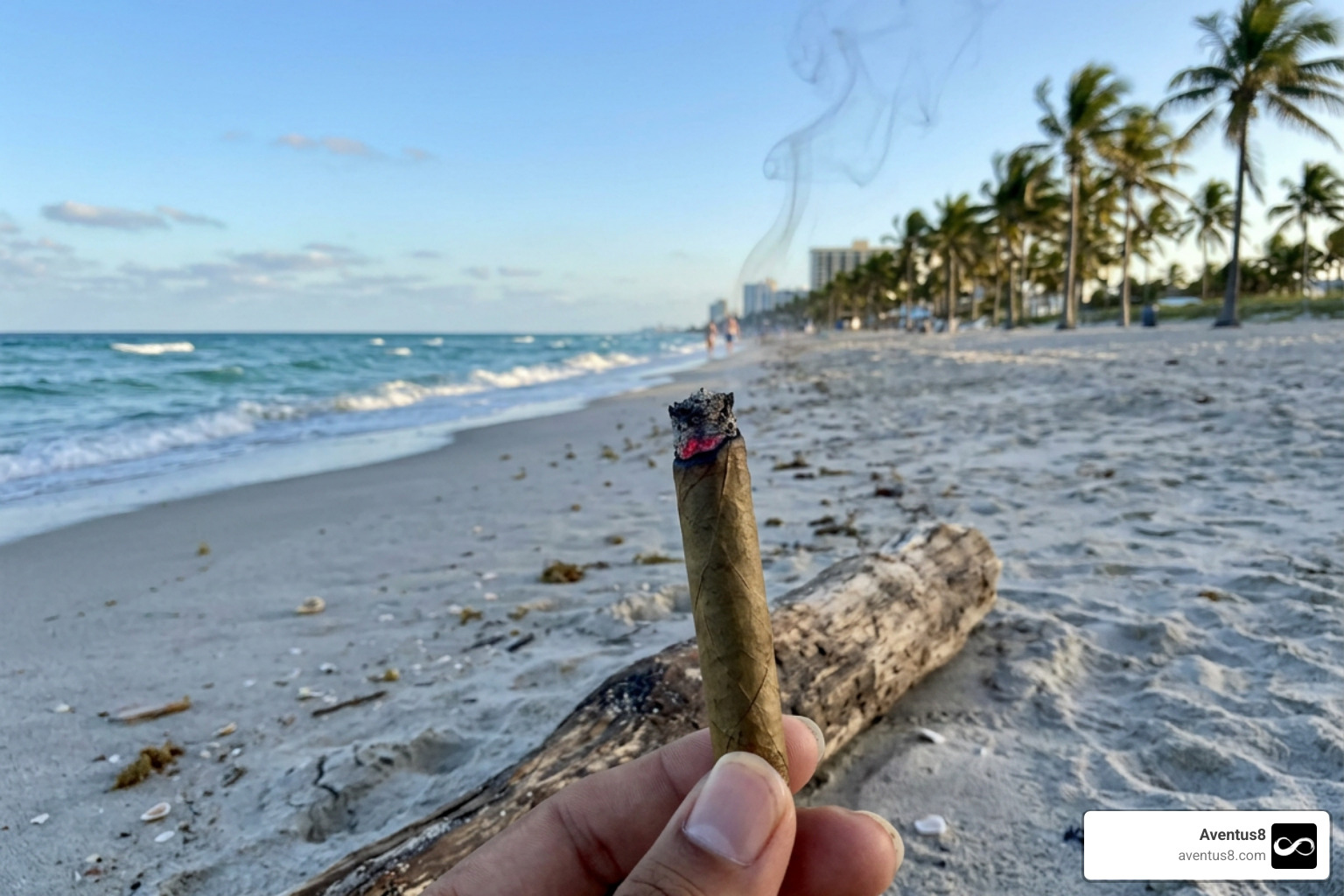 THC oil blunt on Hollywood Beach FL cannabis culture THC oil blunt on Hollywood Beach FL cannabis culture