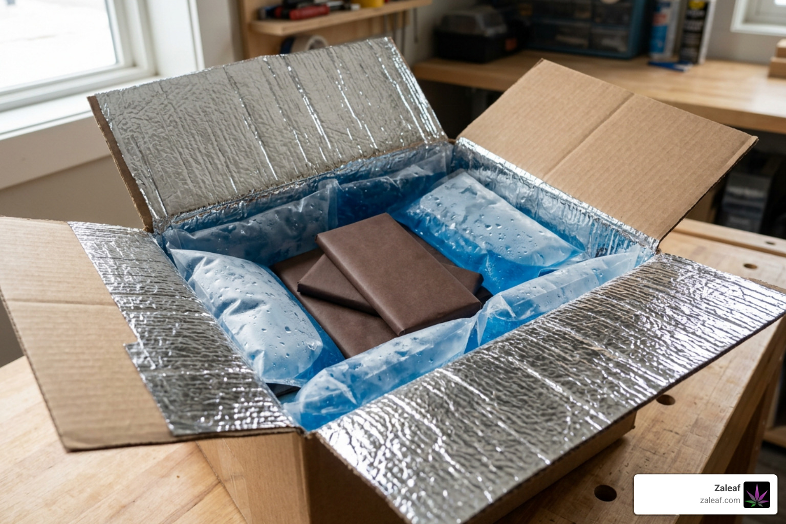Insulated chocolate packaging with cold gel packs Insulated chocolate packaging with cold gel packs