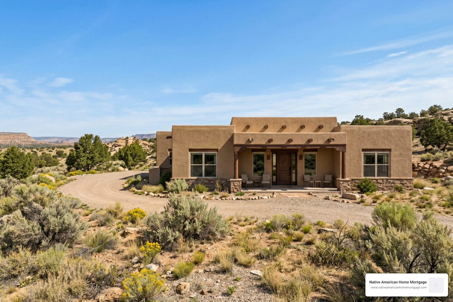 Modern home on tribal trust land in the Southwest