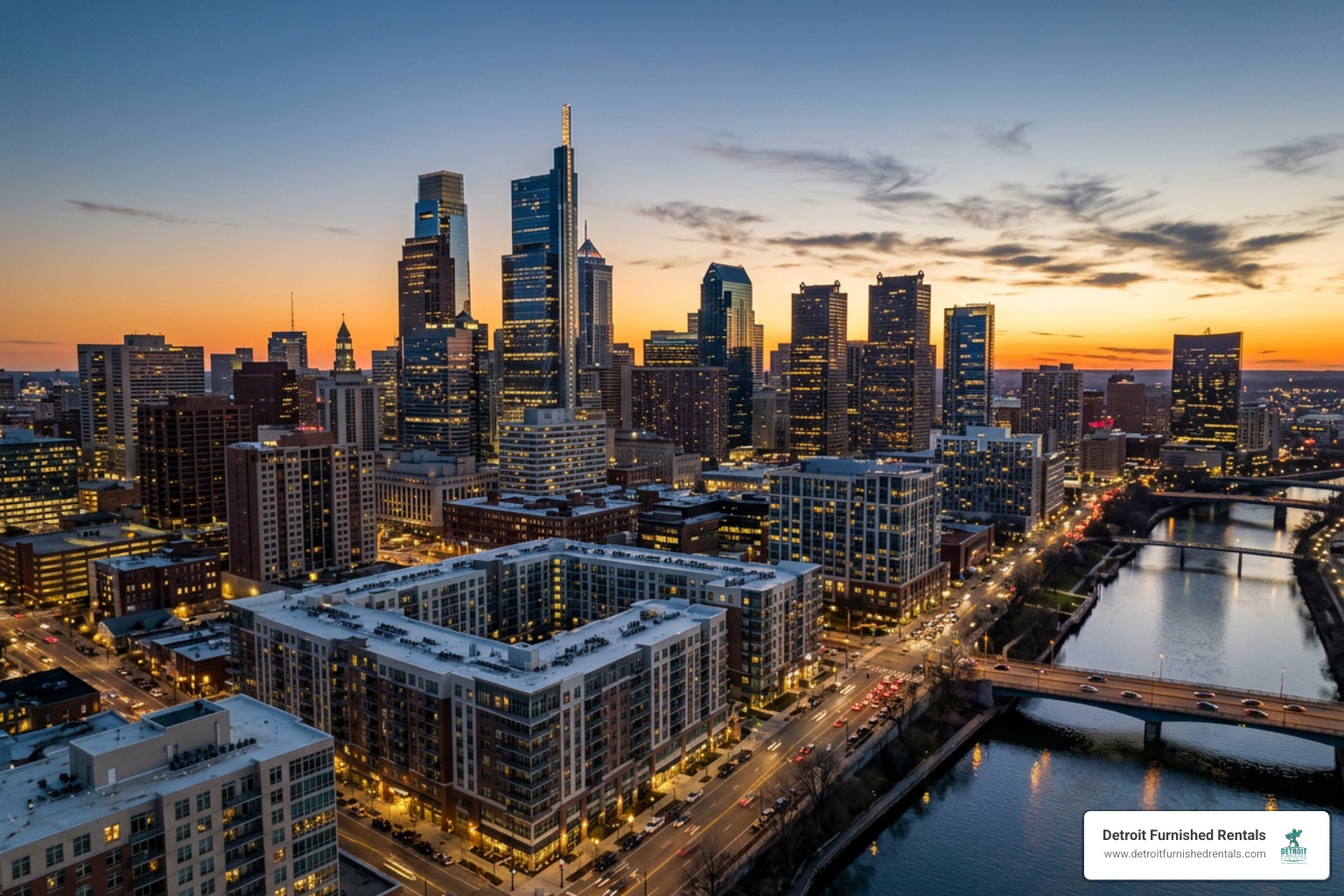 urban city skyline and rental buildings