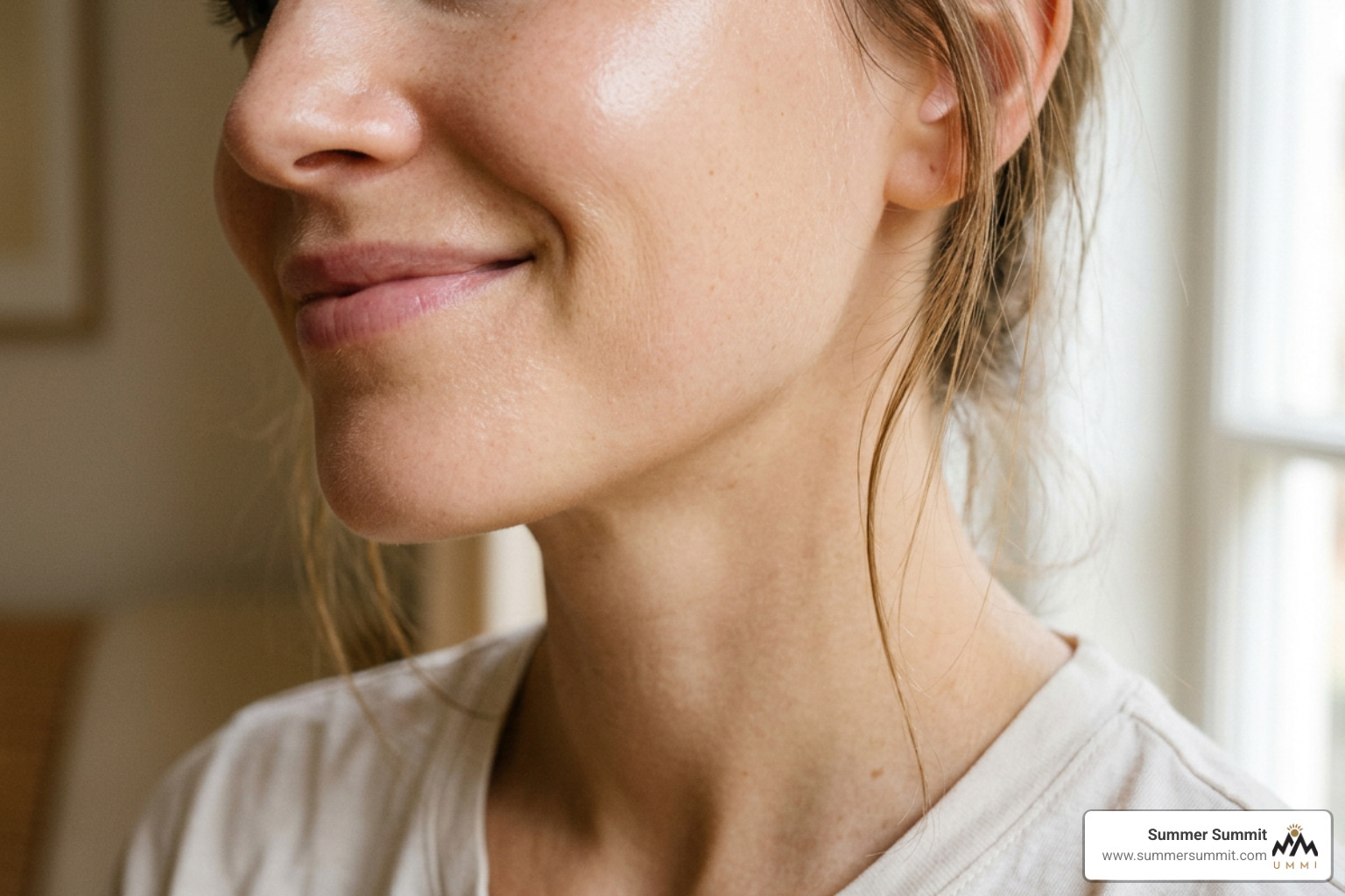 Close-up of clean, radiant, and smooth skin texture Close-up of clean, radiant, and smooth skin texture