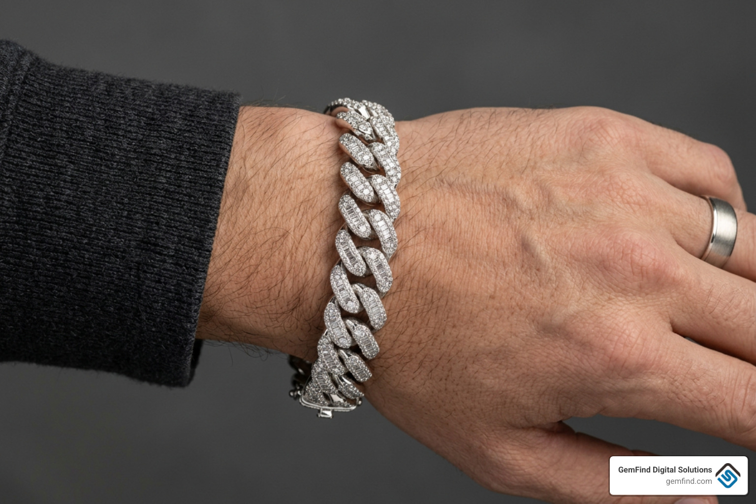 men's diamond Cuban link bracelet men's diamond Cuban link bracelet