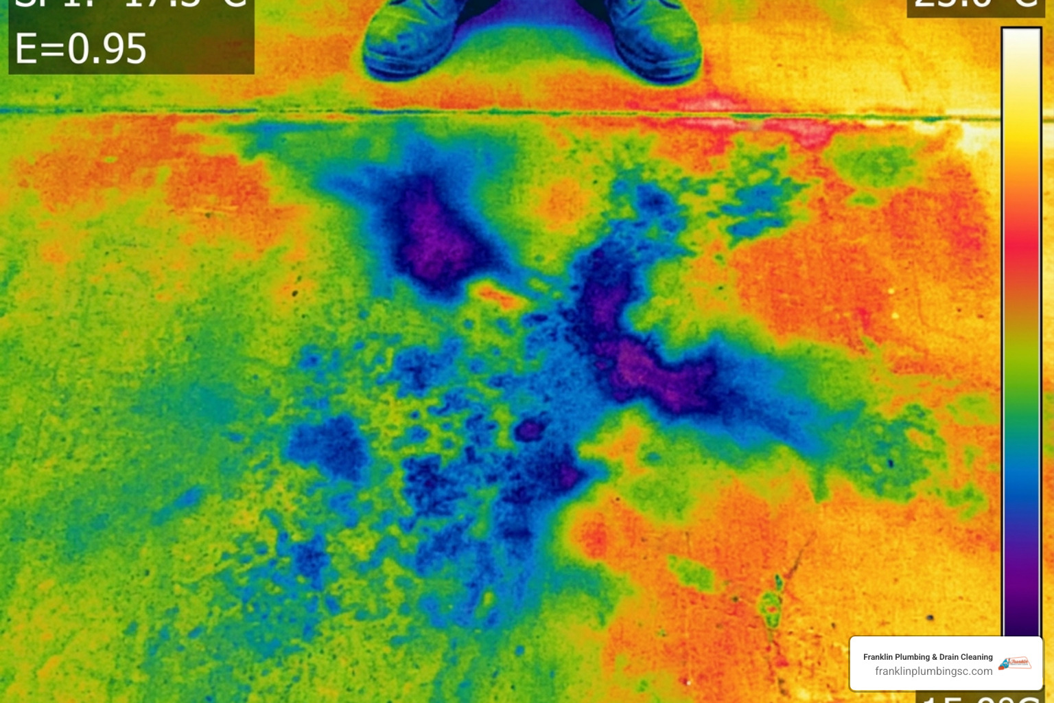 a thermal imaging camera detecting moisture under a concrete floor