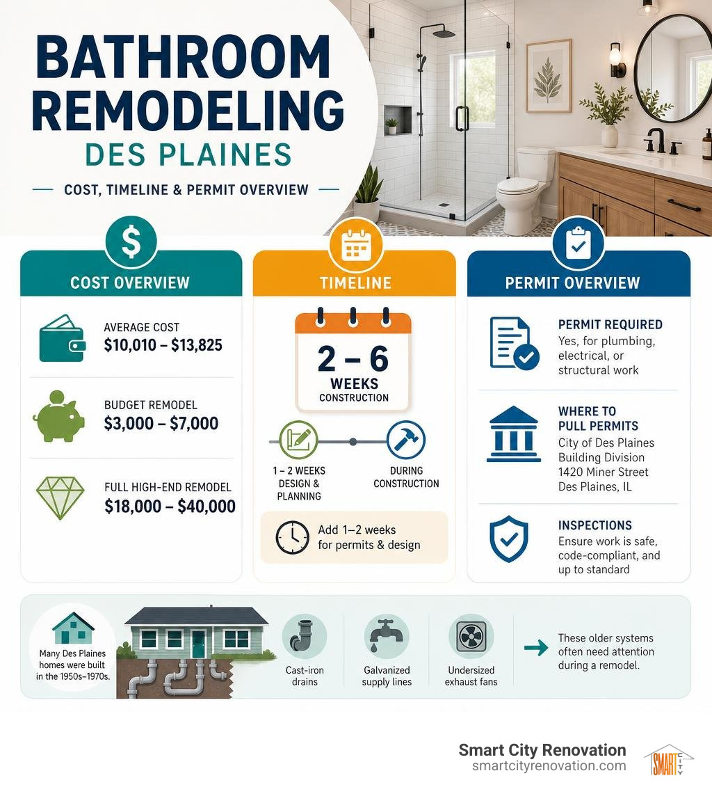Bathroom remodeling Des Plaines cost, timeline, and permit overview infographic infographic Bathroom remodeling Des Plaines cost, timeline, and permit overview infographic infographic