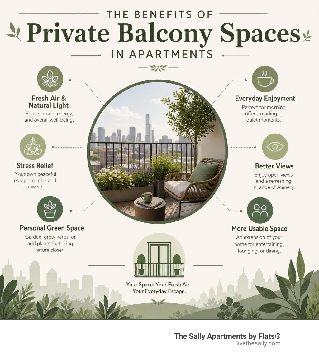Benefits of private balcony spaces in apartments infographic infographic