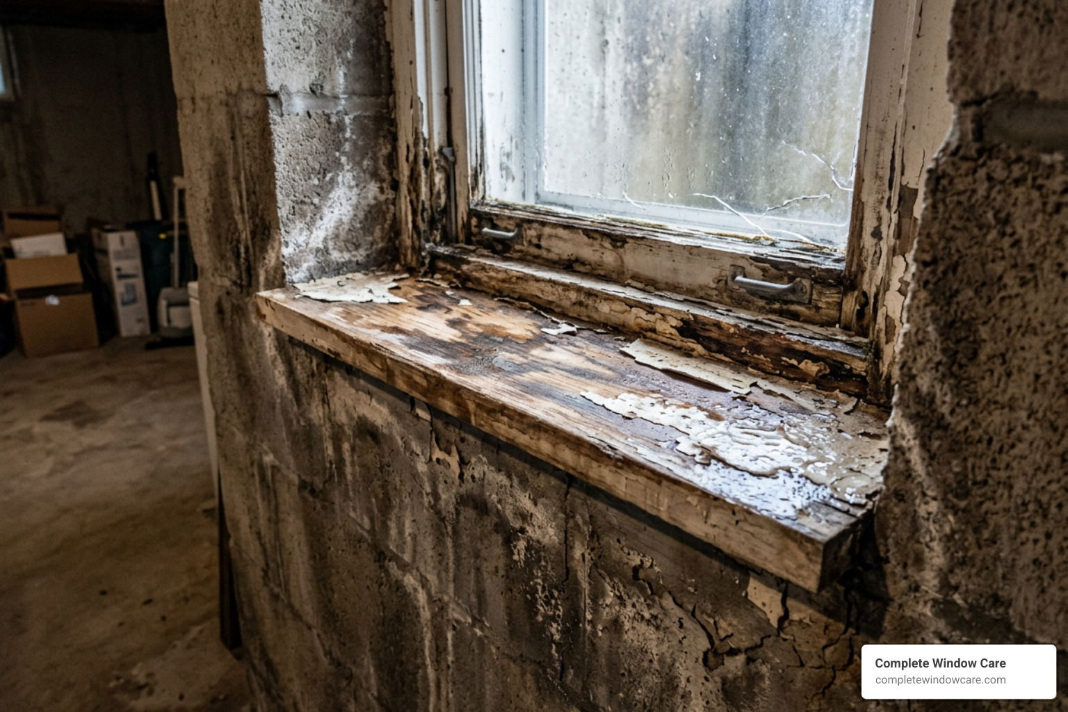 water damage around a basement window frame water damage around a basement window frame