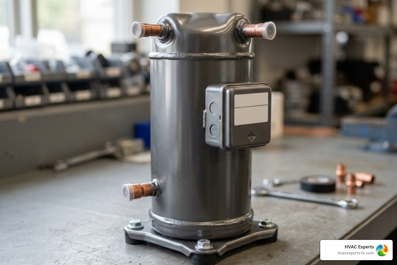 a brand-new high-efficiency OEM scroll compressor ready for installation a brand-new high-efficiency OEM scroll compressor ready for installation