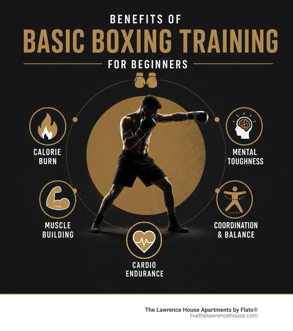 Benefits of basic boxing training for beginners: calorie burn, muscle building, cardio, mental toughness, coordination