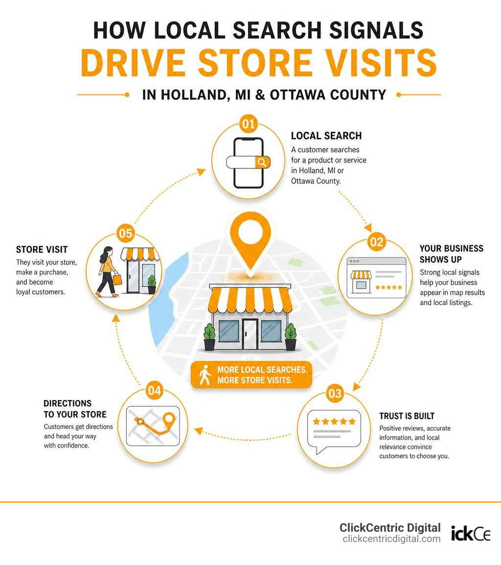 How local search signals drive store visits in Holland MI Ottawa County infographic How local search signals drive store visits in Holland MI Ottawa County infographic