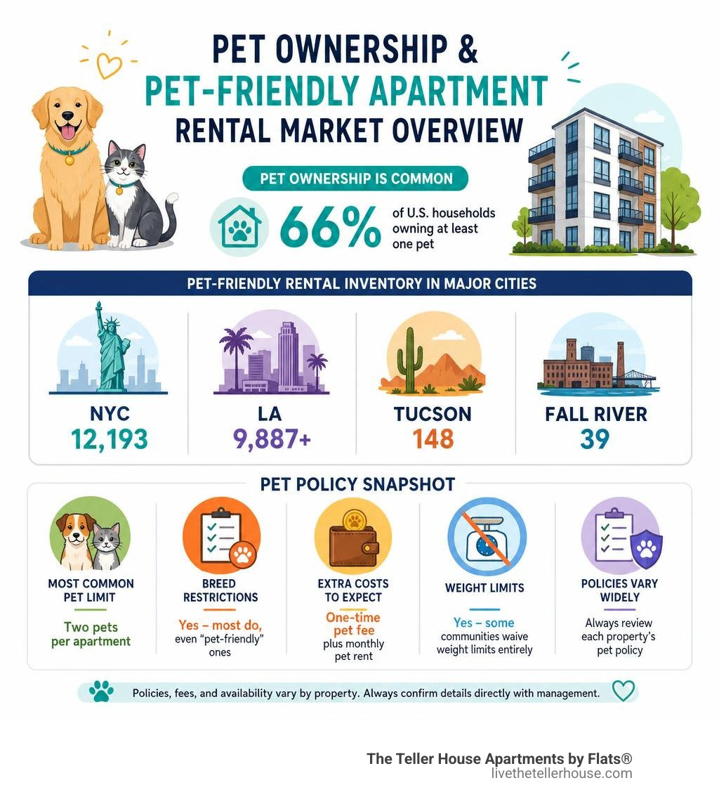 pet ownership statistics and pet-friendly apartment rental market overview infographic infographic
