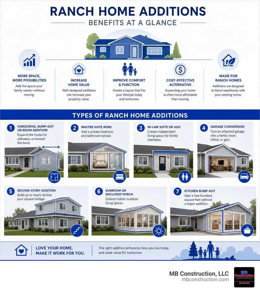 Benefits and types of ranch home additions overview infographic infographic Benefits and types of ranch home additions overview infographic infographic