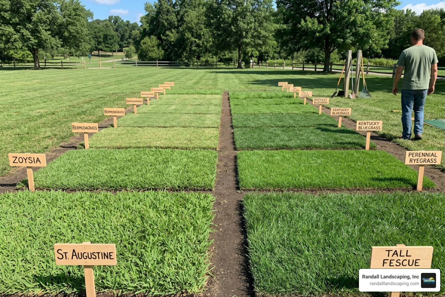 different grass sod types side-by-side