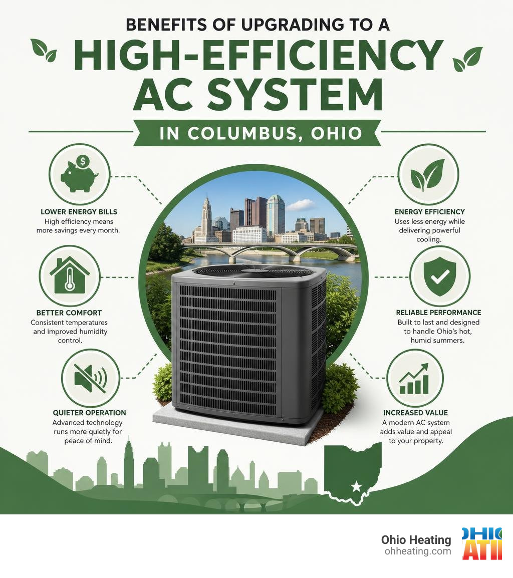 Benefits of upgrading to a high-efficiency AC system in Columbus Ohio infographic infographic