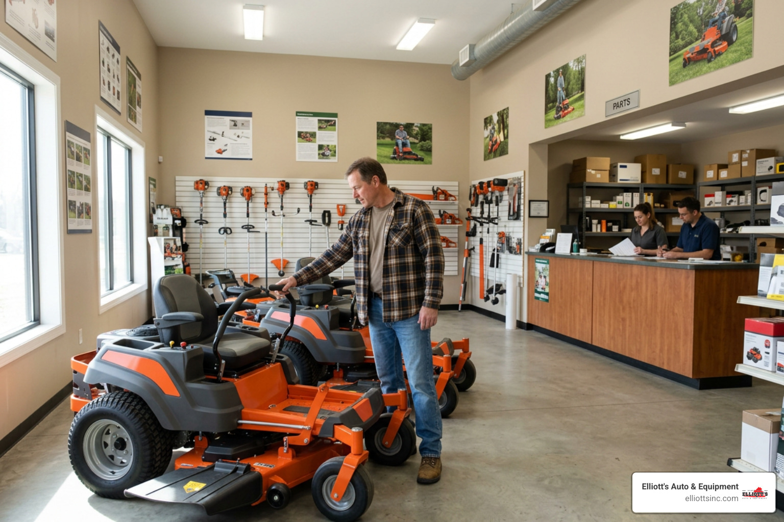 Visiting a local Hustler dealer showroom