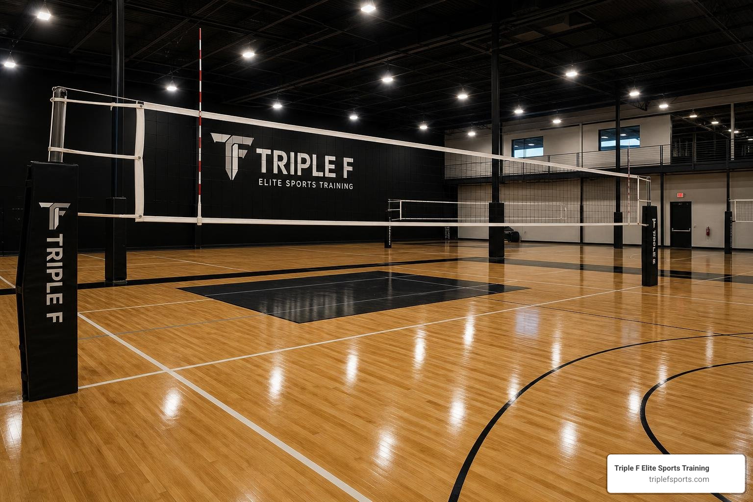 Indoor volleyball court facility at Triple F Elite Sports Training in Knoxville Indoor volleyball court facility at Triple F Elite Sports Training in Knoxville