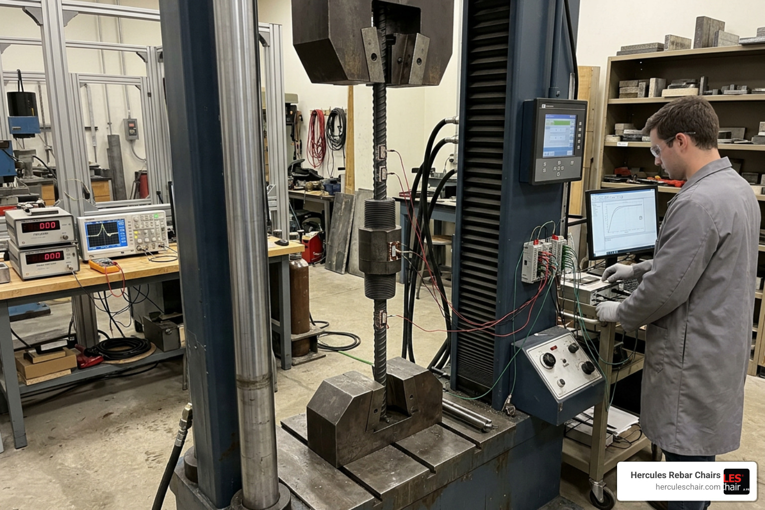 structural testing of a mechanical rebar coupler under tension