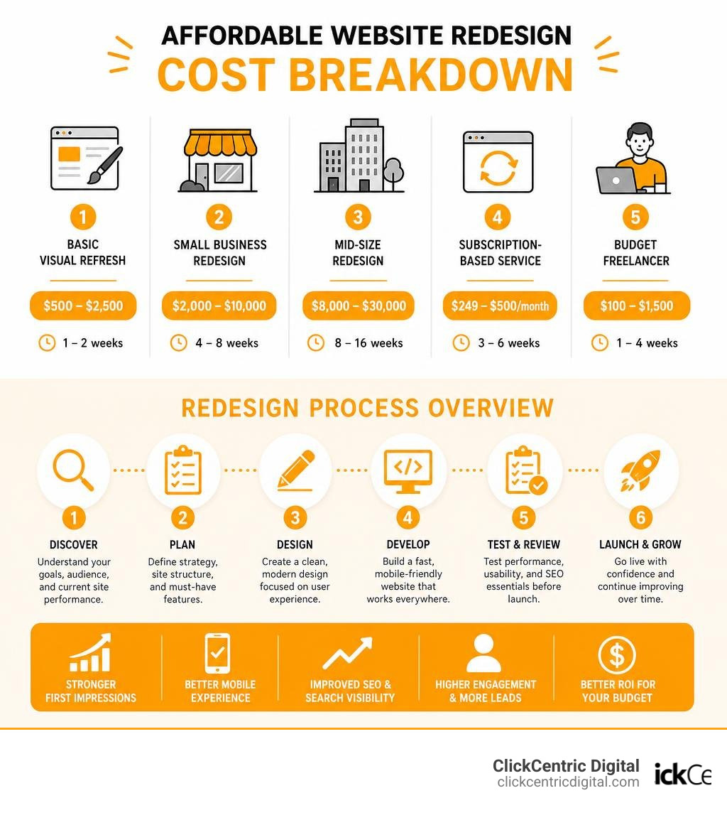 affordable website redesign cost breakdown and process overview infographic infographic affordable website redesign cost breakdown and process overview infographic infographic