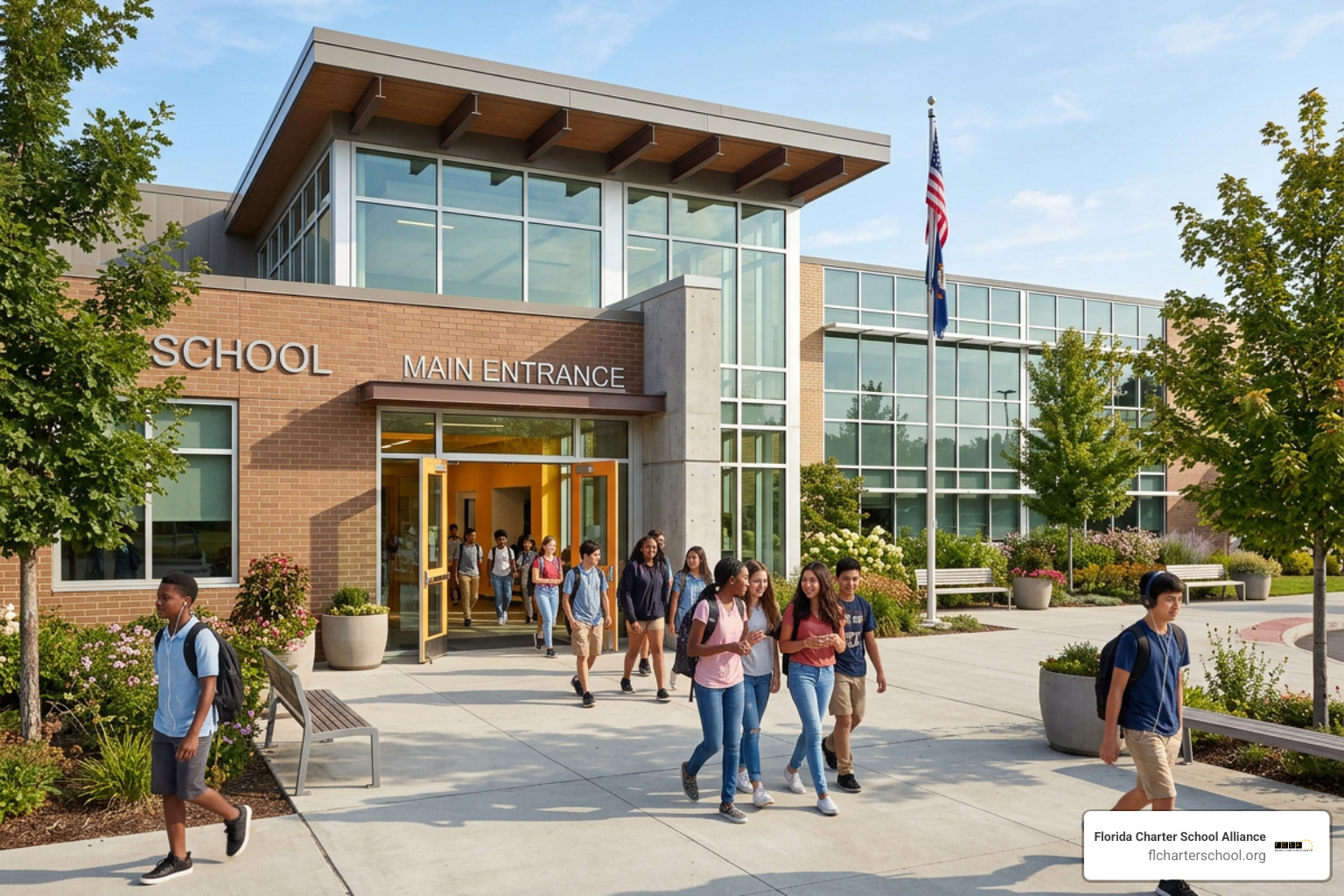 A modern charter school facility providing high-quality education