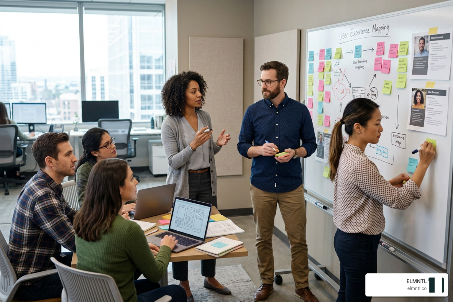 The iterative phases of design thinking emphasizing empathy and user research
