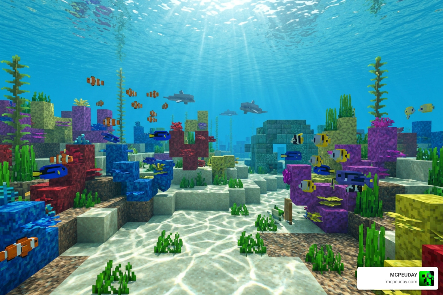 PandaMine's Clear Aquatics Shader Minecraft Bedrock underwater water clarity 2026
